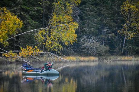 Escape in Oslo`s Nordmarka wilderness with packraft!